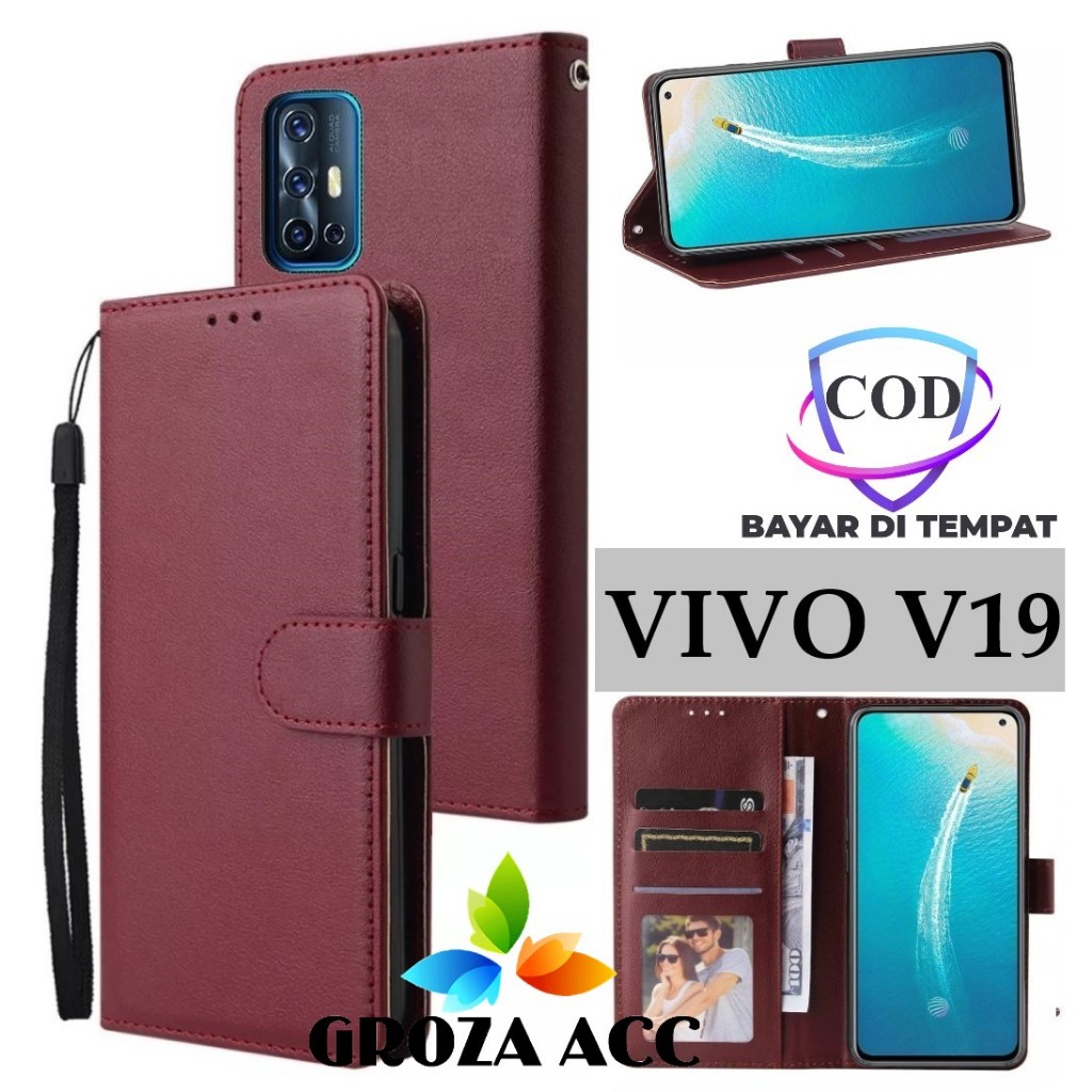 Flip Case VIVO V19 Case Wallet Kulit Casing Dompet Case Wallet Leather Flip Case VIVO V19 Casing hp 