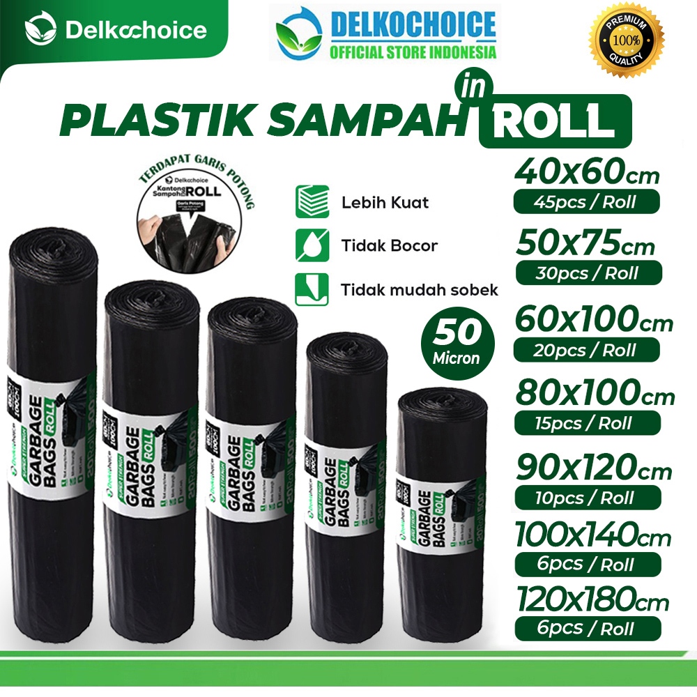 Kantong Plastik Sampah Roll Jumbo Tebal Premium Trash Bag Delkochoice