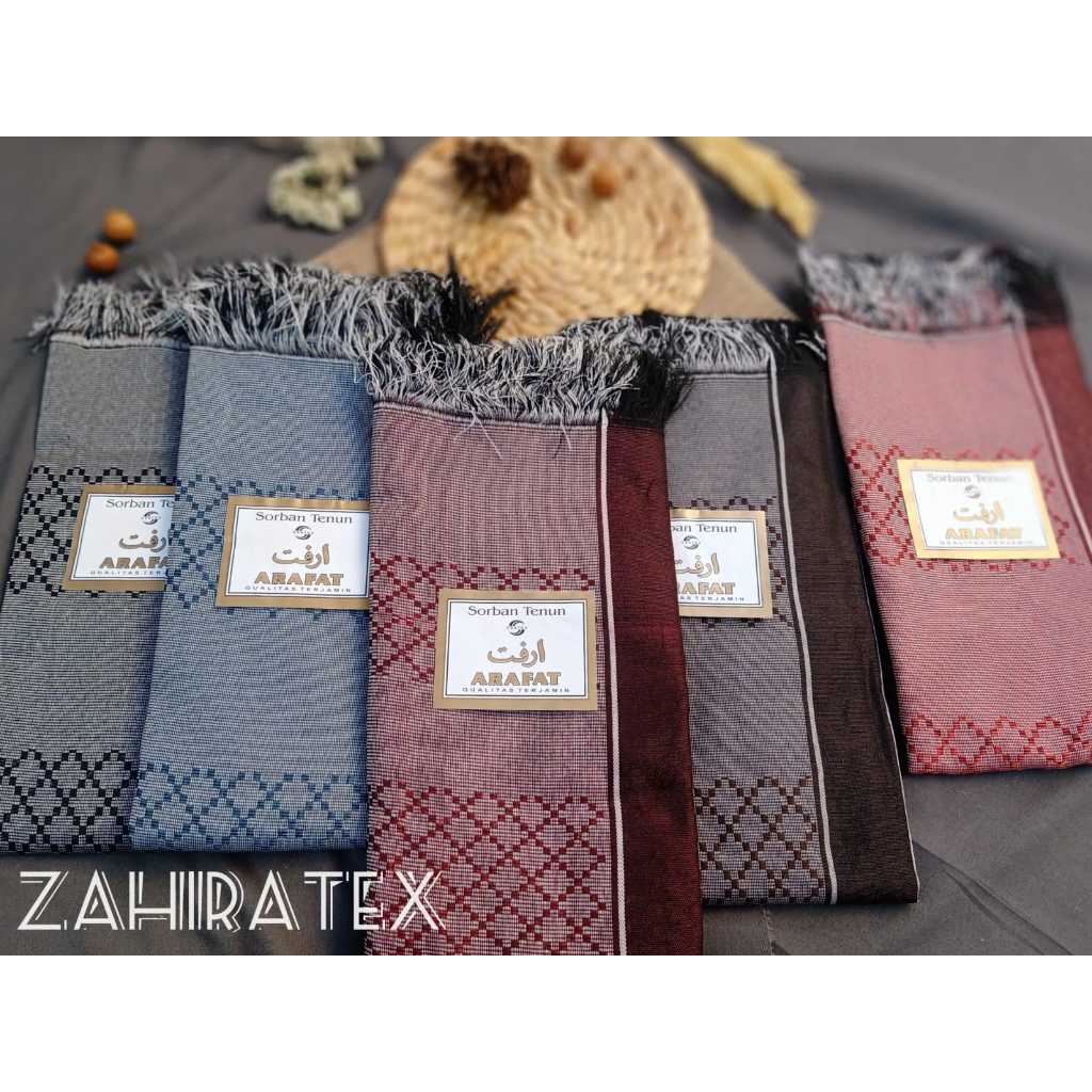 SORBAN TENUN ARAFAT BINTIK PREMIUM SORBAN HAJI SORBAN PRIA SYAL SLENDANG MURAH GROSIR SORBAN TENUN