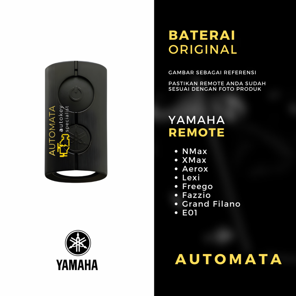 baterai remote keyless smart key kunci motor yamaha nmax xmax lexi freego aerox original panasonic