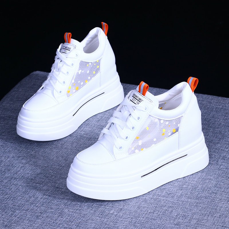 Sepatu Tinggi Cewek Putih Terbaru Sneakers Perempuan Kasual Import Sepatu Wanita Tali Outdoor SP-282