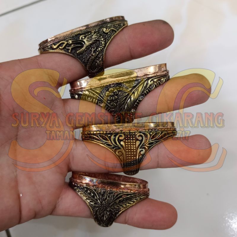 [ 20 pcs ] Ring Kuningan Lis Tembaga Batu Pandan