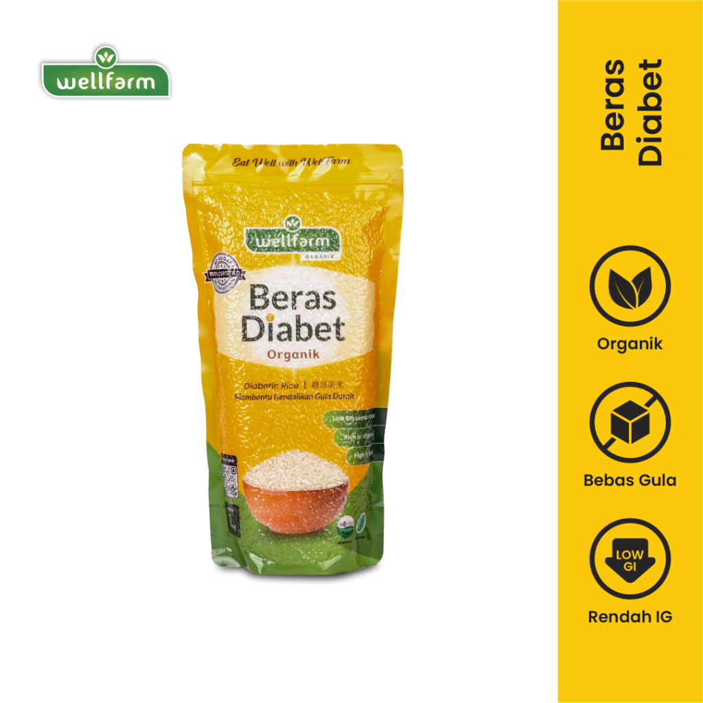 

WELLFARM Beras Organik Diabet kemasan 1 Kg Untuk Diabetes