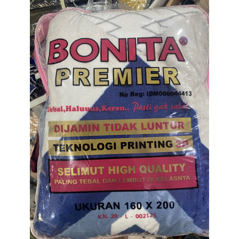 BONITA Selimut BONITA PREMIER ORIGINAL Bulu Sutra Lembut uK.160x200