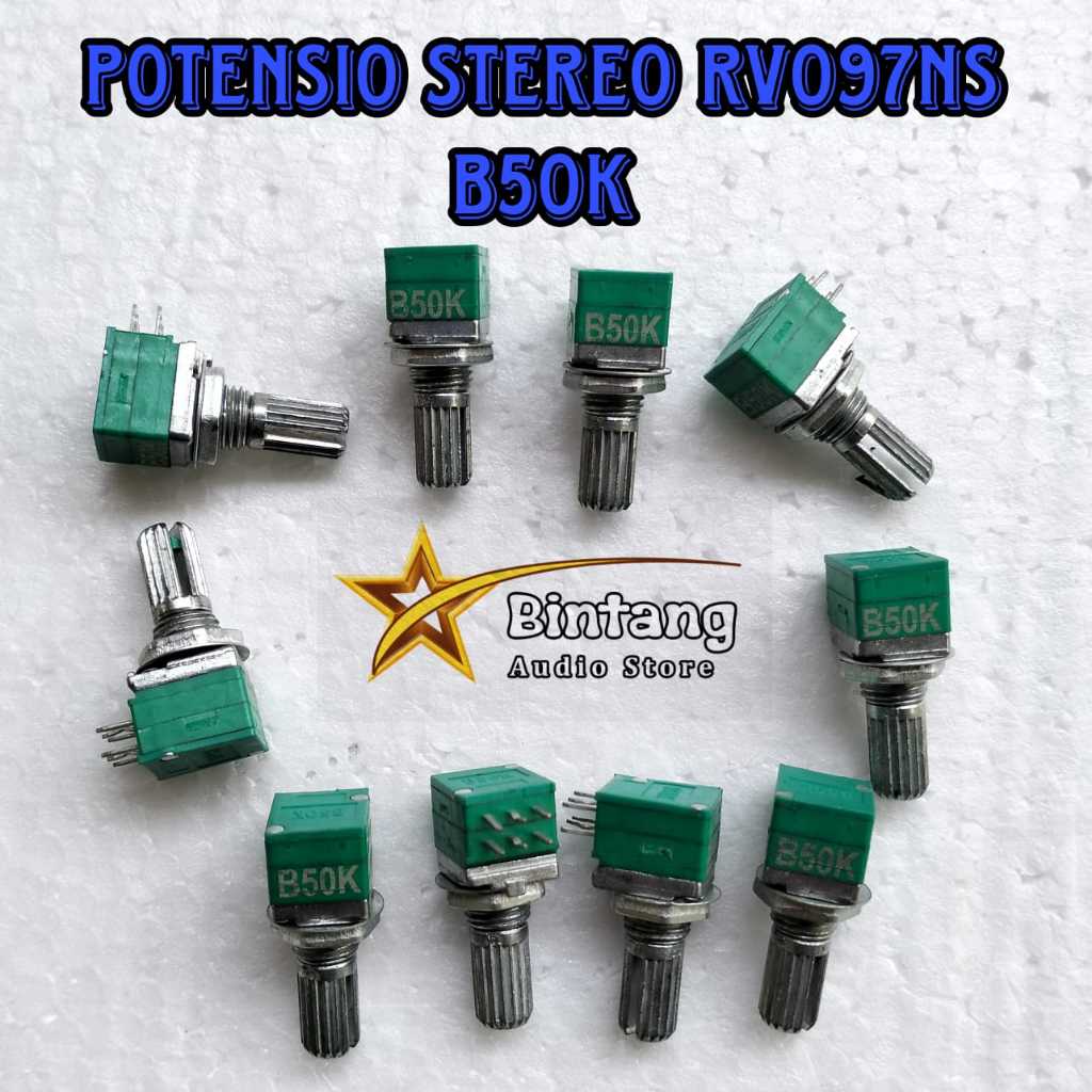 Potensio Setereo RV097ns RK097 6 Kaki / 6 Pin Stereo Potentiometer