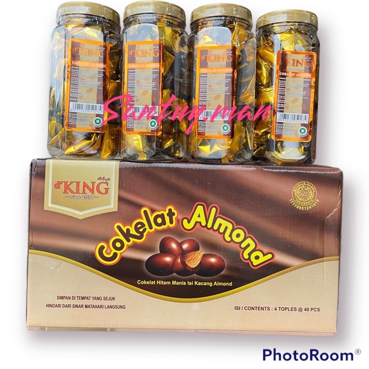 

➺➩⋆❀ coklat almond musdalifah - 1 Kardus Cokelat Almond isi 4 toples D'king exp 2024 pilih varian Ready Stok