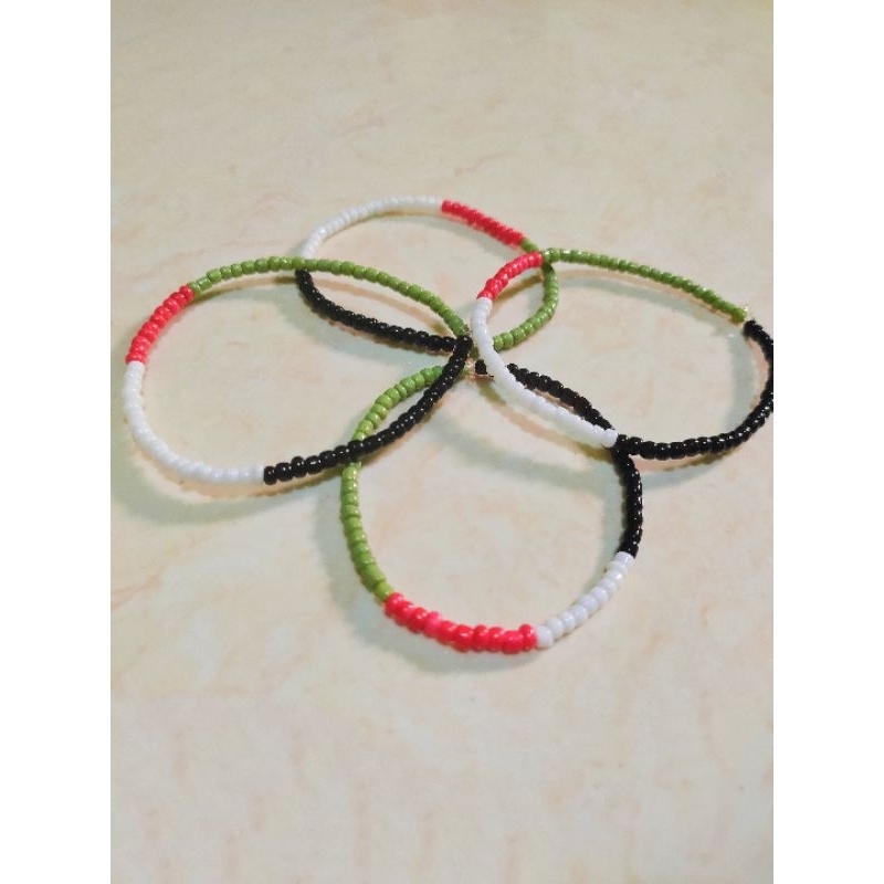 Gelang Elastis Manik Manik Motif Palestine / Gelang Mute / Gelang Manik [1Pcs]