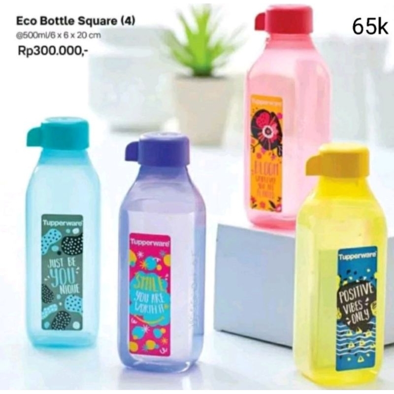 Eco Botol Square 500ml tutup ulir Tupperware