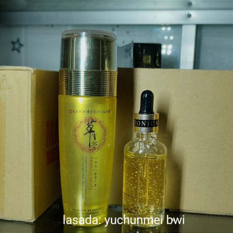 YU CHUN MEI CORDYCEP TONER GOLD DAN SERUM GOLD 50ML ORI HCI