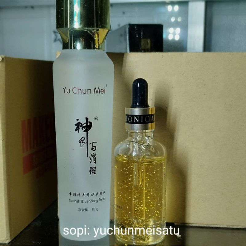 YU CHIN MEI CORDYCEP TONER PLATINUM DAN SERUM GOLD 50ML ORI HCI