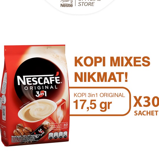 

Bestseller Nescafe Original 3in1 17.5gr x 30 Buruan Beli