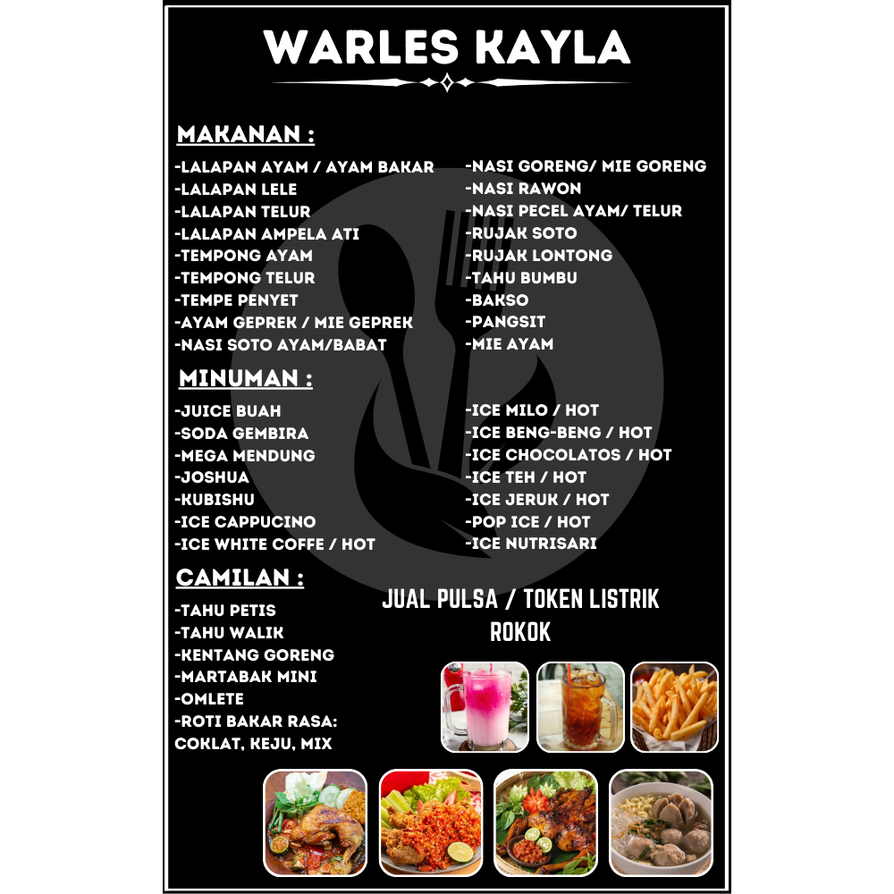 CETAK DAN DESAIN DAFTAR MENU RESTORAN/ WARUNG MAKAN/ RUMAH MAKAN DAN CAFE FREE DESAIN DAN REVISI SAM