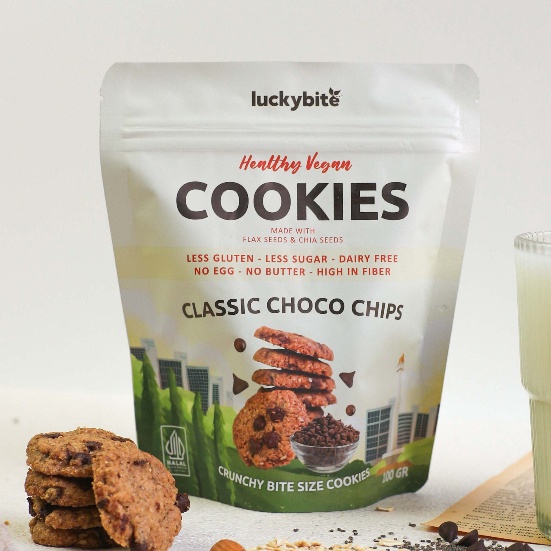 

CMNB8161 ✓ Vegan Cookies (100gr) - Less Gluten & Healthy - LUCKYBITE
