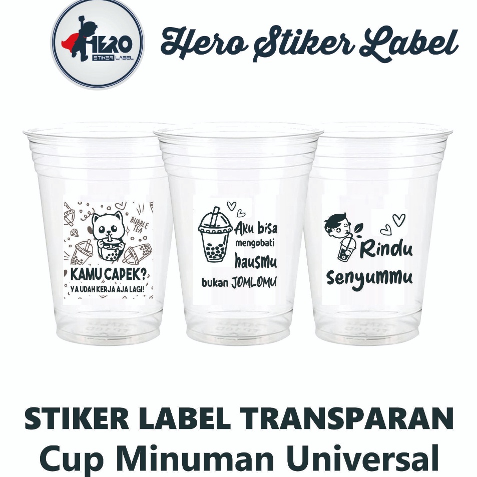 

➼➳✿✯ Stiker Qoute , Stiker Transparan, Stiker Cup, kata-kata Stiker Minuman, isi 35-50 pcs