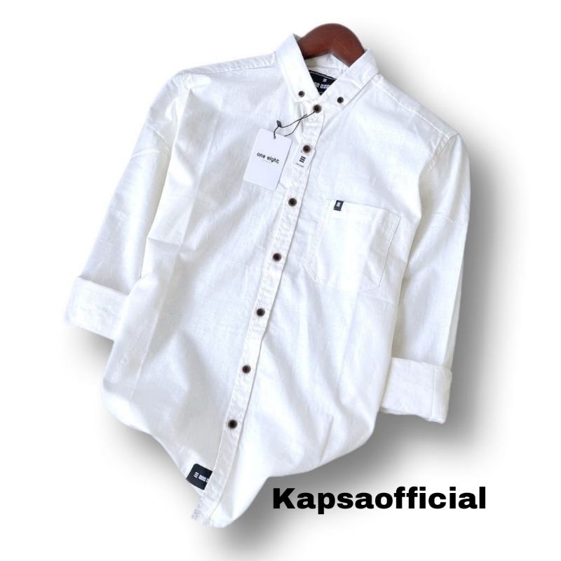 Kemeja Pria Flanel Polos Hitam Putih - SKIRTSOUT Lengan Panjang Premium Anti Gerah