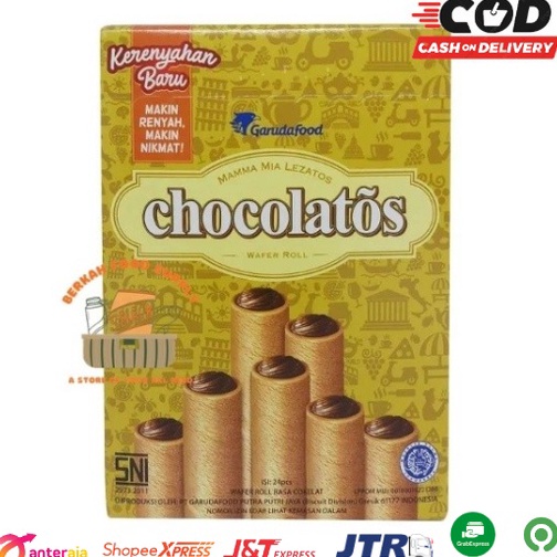 

VTCV1720 7.7 ( BERKAH ) GERY CHOCOLATOS Roll Gery Salut Saluut 1 box 24 pcs Coklat Coconut Roll All Varian Rasa