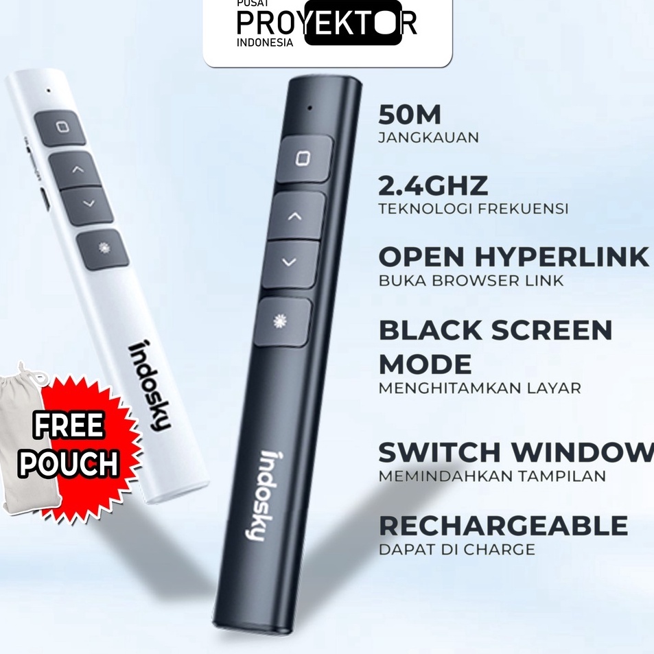 Ready Stock Pusat Proyektor Indonesia - Pointer Indosky Original | Pointer Presentasi | Presenter La