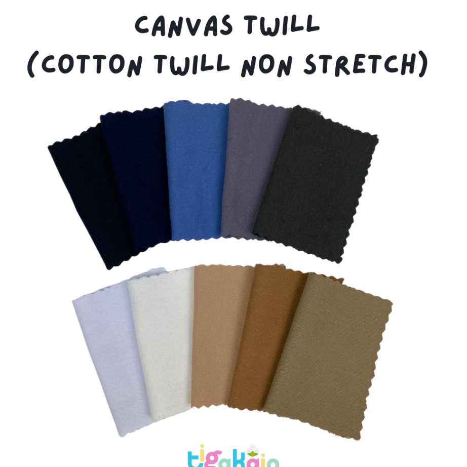 Harga Heboh 0.5 Meter Kain Canvas Twill Bahan Kanvas Twill/ Cotton Twill.