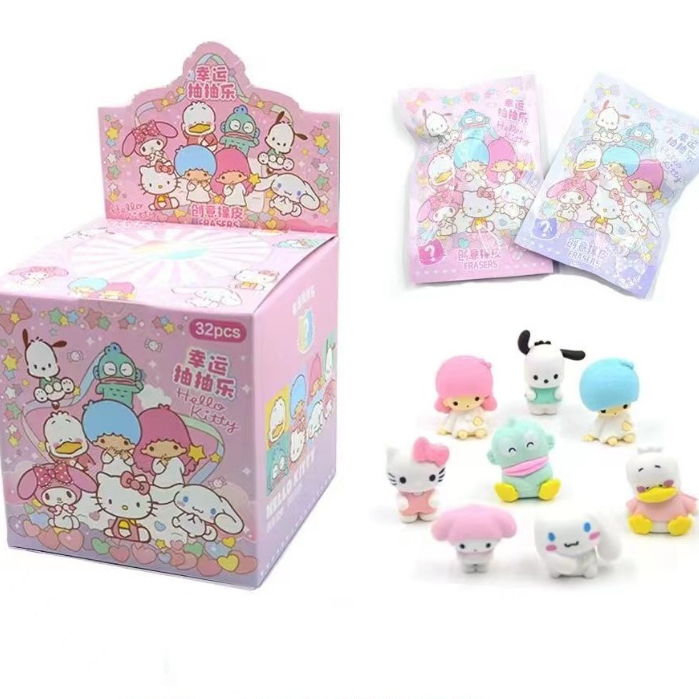 

Paket Usaha Penghapus Misteri Blind Box Sanrio Random Resin Clay Lilith Mystery Bag ( 1 box isi 32 )