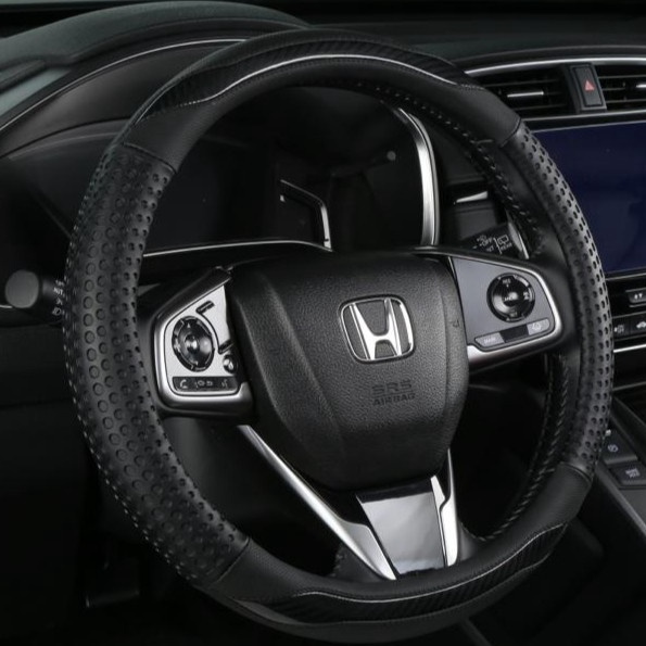 Banyak Peminat Sarung Setir Mobil Carbon Bahan Kulit Cover Stir Sarung Stir Mobil.