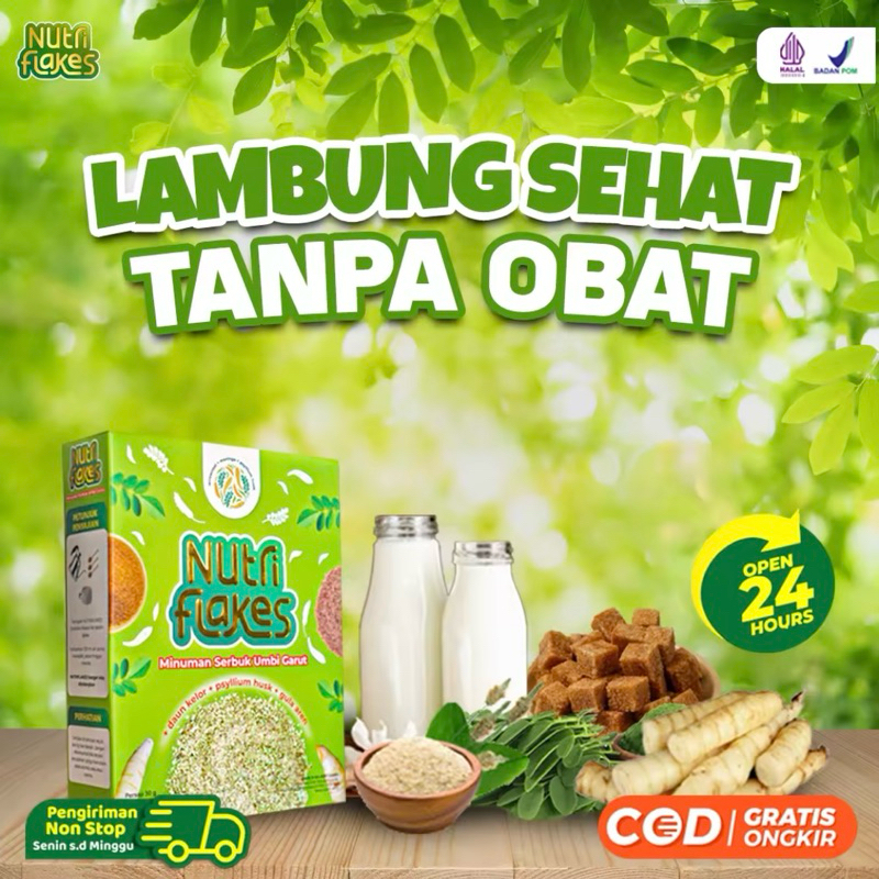 

Nutriflakes (1 Box) Sereal Sehat Atasi Asam Lambung Dan Gangguan Pencernaan, Terbuat Dari Bahan-Bahan Alami