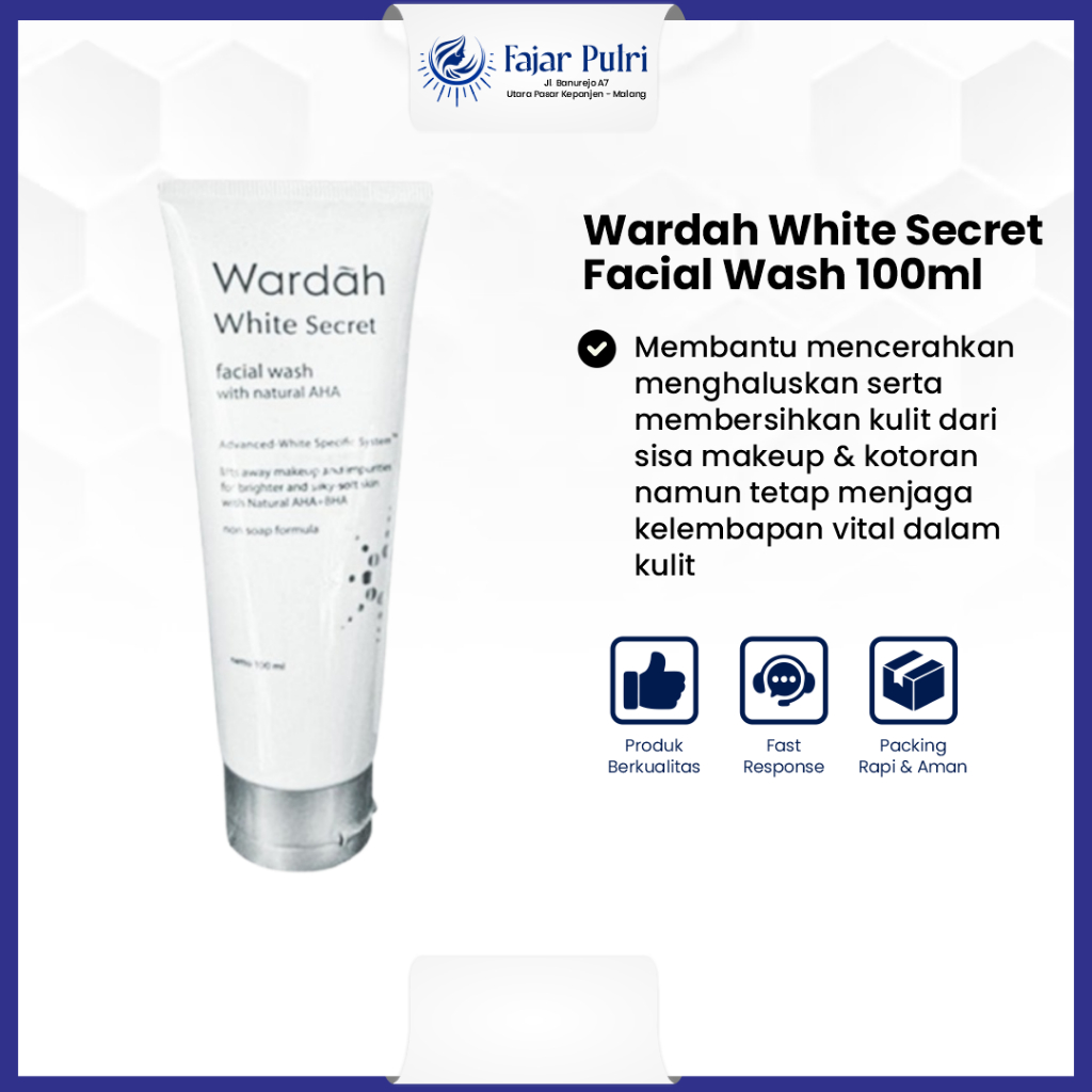 Face Wash Wardah White Secret 100 Ml Sabun Cuci Muka Membantu Mencerahkan Menghaluskan Membersihkan 