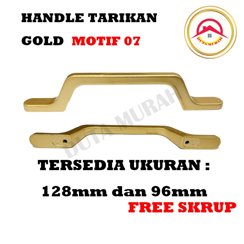 Handel Lemari Nakas Emas Motif 07 Gold Handle Gagang Pintu Minimalis Emas Unik Shinny Glossy Modern
