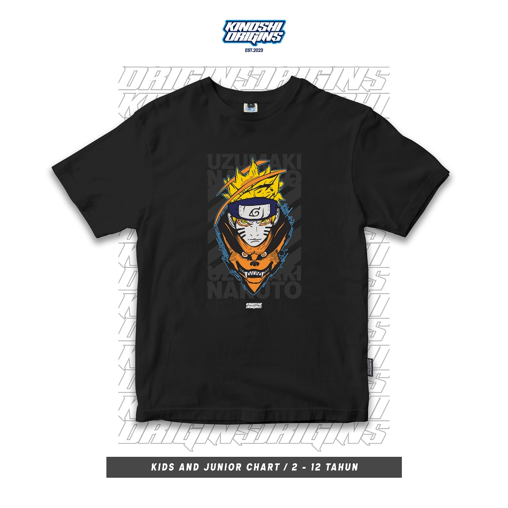 KAOS BAJU ANAK PAKAIAN ANAK LAKI LAKI GAMBAR/MOTIF NARUTO WARNA HITAM 2 3 4 5 6 7 8 9 10 11 12 TAHUN