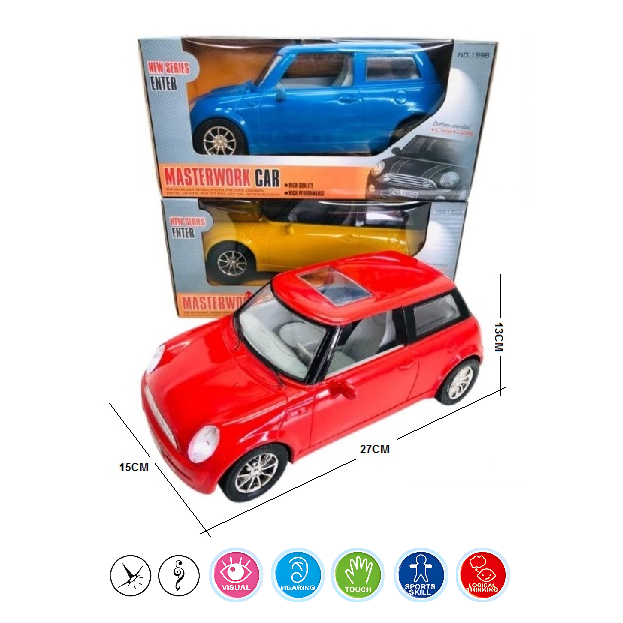 Mainan Anak Mobil Mr. Bean Bump N Go Batere Lampu Musik Mini Cooper BO