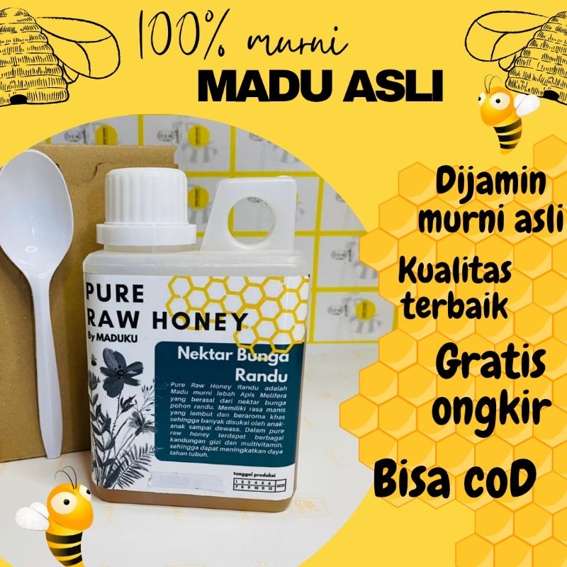 

Madu Murni asli 100% asli murni tanpa campuran original nekstar bunga Randu 1000 gram 1kg