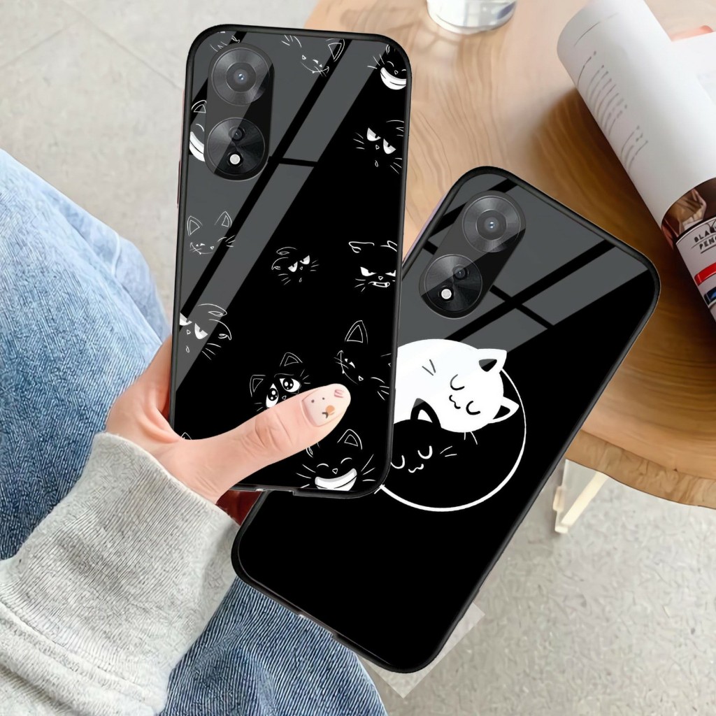 Case Kaca Oppo A58 baru - Casing Hp Oppo A58 baru  - case Kaca Glossy Oppo A58 - Case Keren Oppo A58