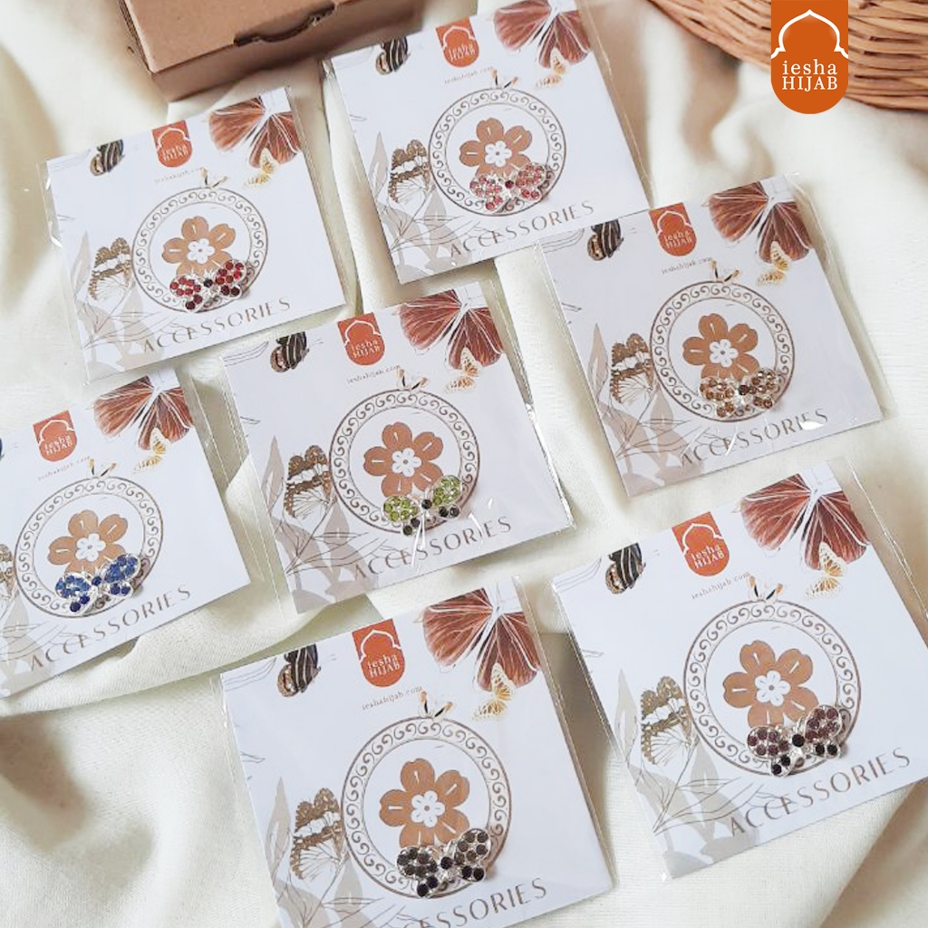 BROS HIJAB MOTIF KUPU KECIL - Pin hijab lucu,murah,banyak warna,free box