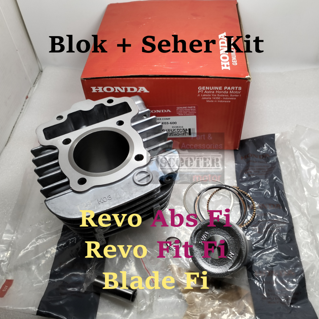 Blok Seher K03 + Piston Kit HONDA REVO FIT INJEKSI BLADE INJEKSI PREISI AWET DAN TIDAK BUNYI ORI ASL
