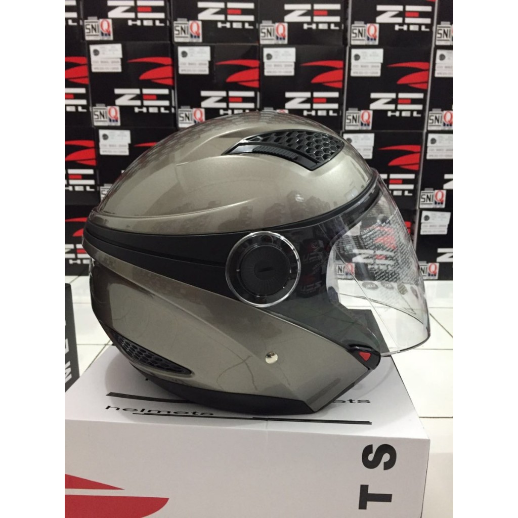 HELM ZEUS 610 DARK SILVER HELM ZS 610 DSIL HALF FACE DOUBLE VISOR