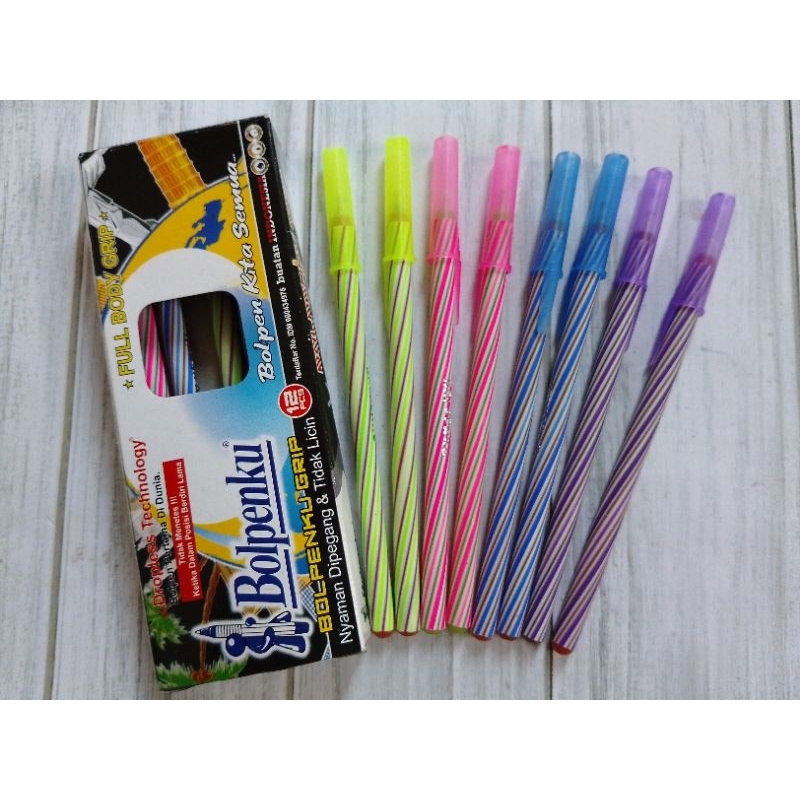 

(12PC) BULPEN ULIR BOLPENKU TINTA HITAM MATA PENA 0.5