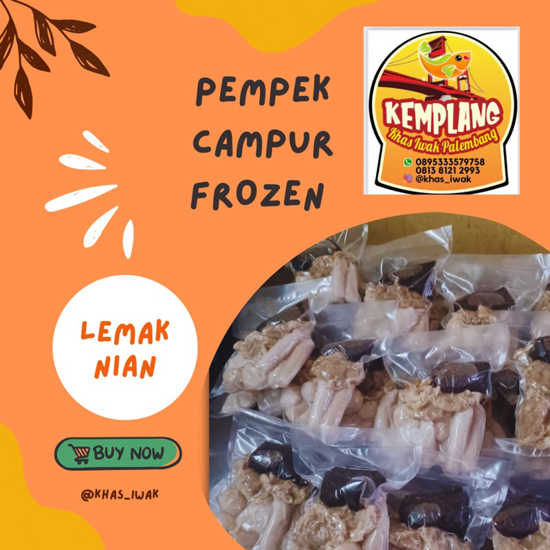 

Pempek ikan tenggiri isi 10 campur + cuka