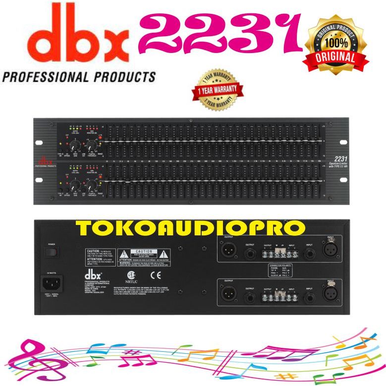 DBX 2231 Stereo Graphic Equalizer Original
