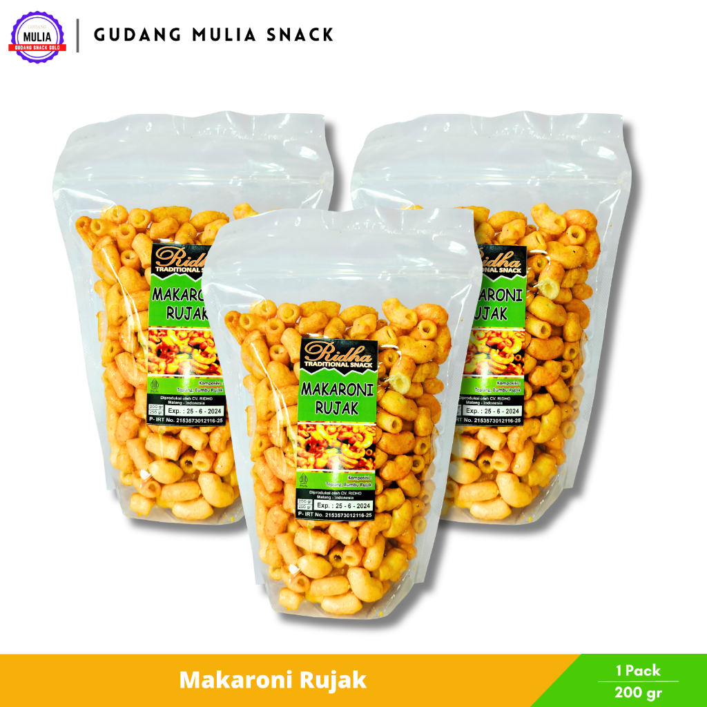 

Makaroni Rujak | Makroni Bumbu Rujak RIDHA 200 Gram