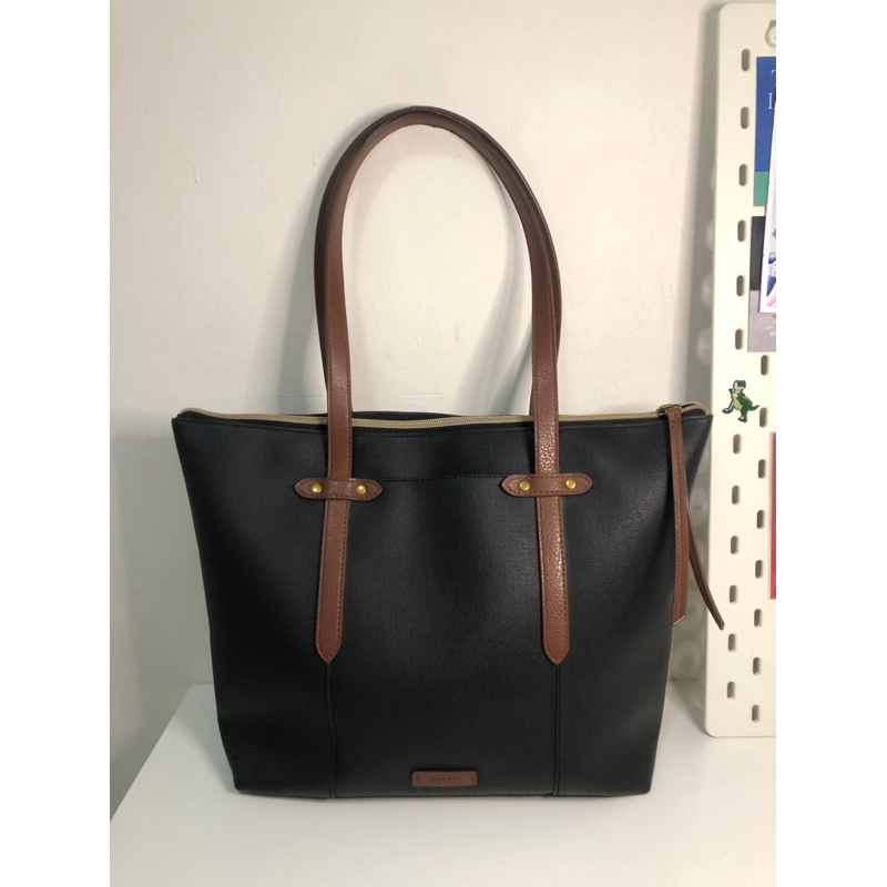 Preloved Fossil Felicity Tote Black Multi