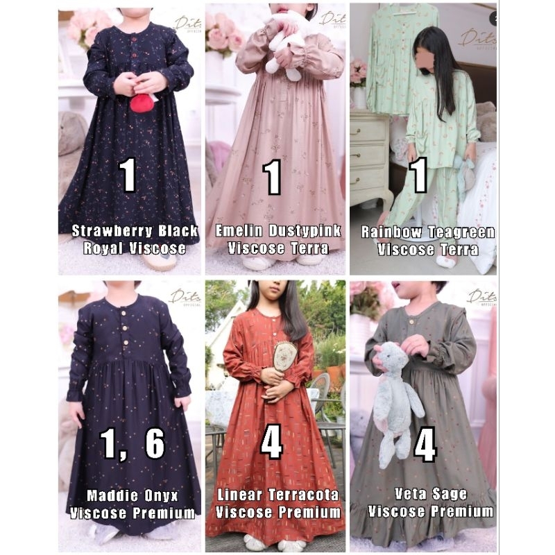 DITSY Little Night Gown LITTLE NG PAJAMAS gamis anak