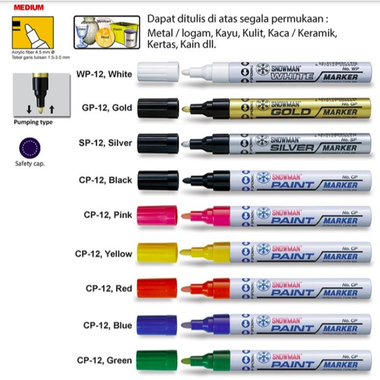 

Spidol Paint Marker Permanent Snowman (PCS)