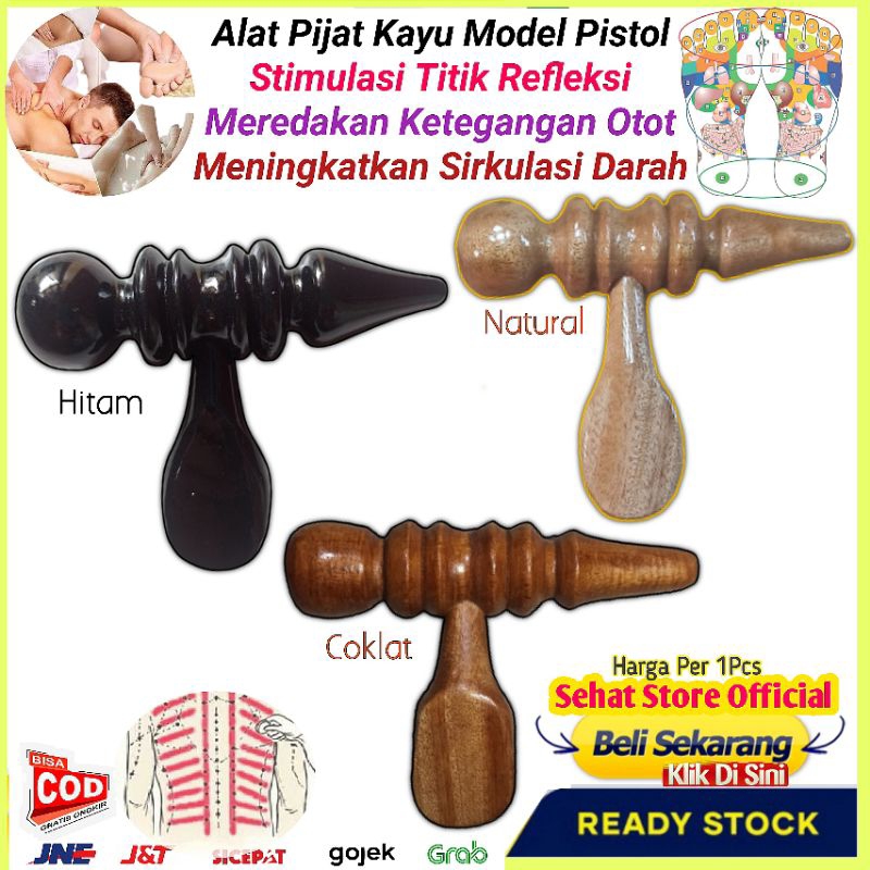 KAYU Alat Pijat Refleksi Telapak Kaki Terapi Tangan Urut Kerokan Masuk Angin Pijet Reflexi Totok Sen
