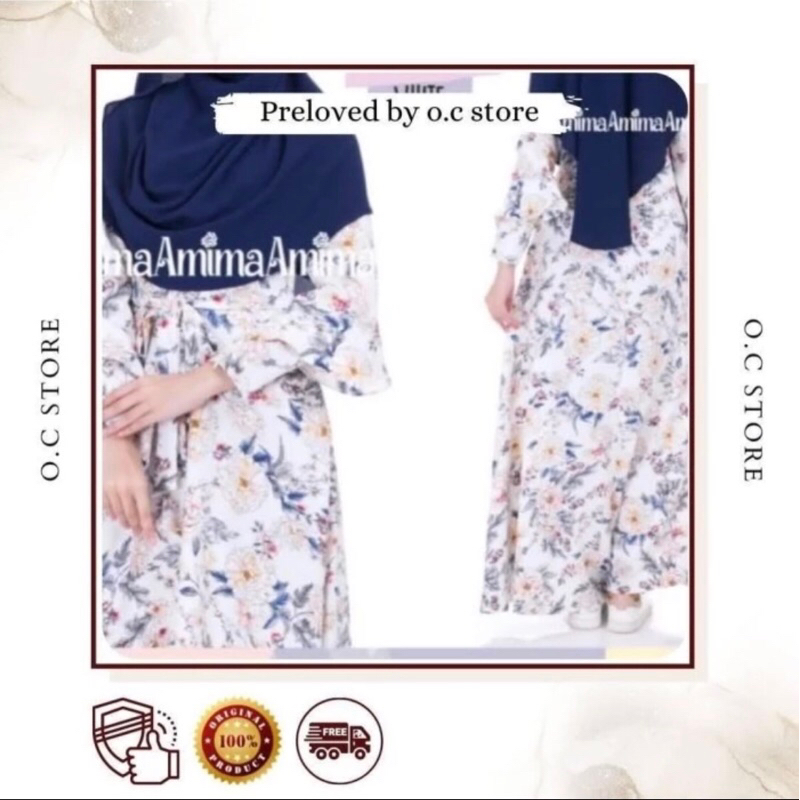 Olivia Dress Gamis by Amima White Size XS - Preloved