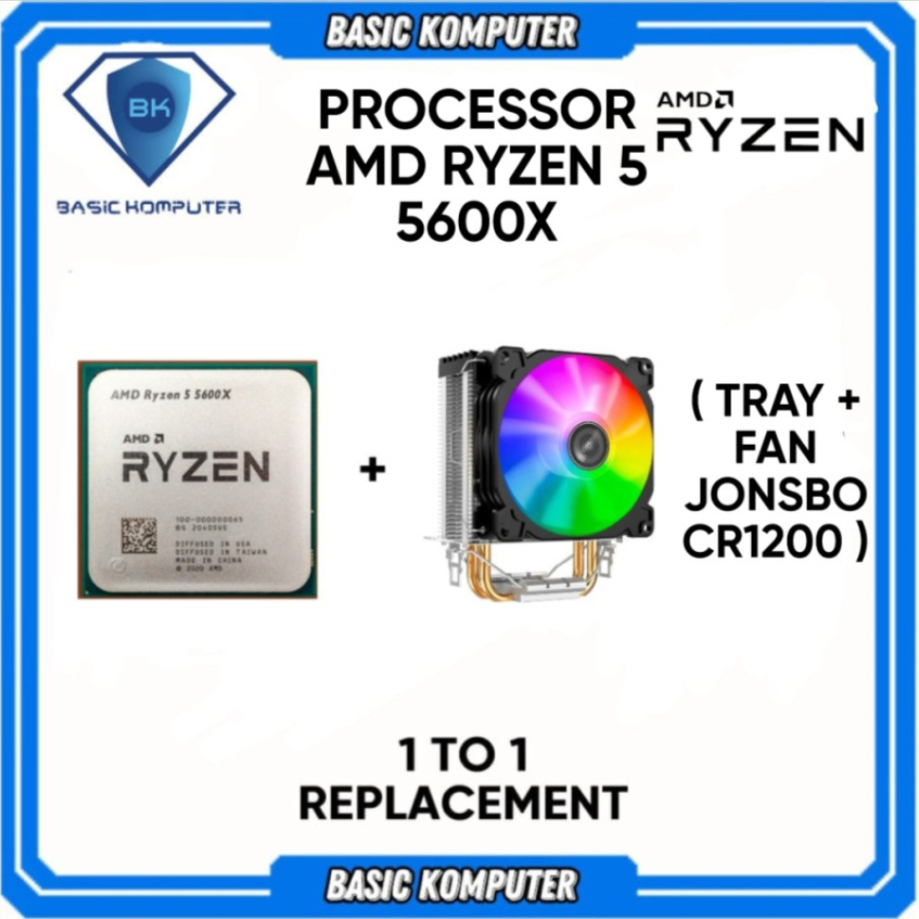 PROCESSOR AMD RYZEN 5 5600X ( TRAY + FAN JONSBO CR1200 )