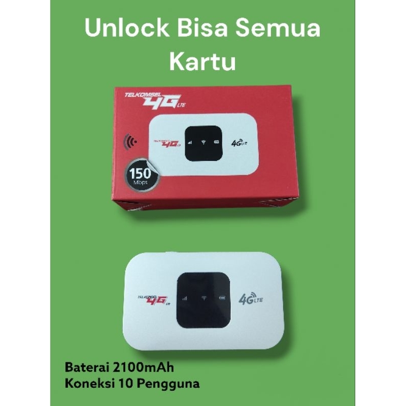 Modem WiFi Portabel Mifi Telkomsel Unlock All Operator GSM 3G/4G Free Kartu ByU 3GB