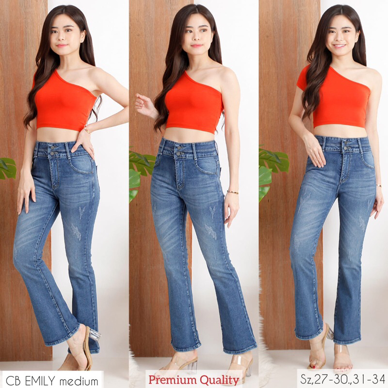 EVODOM - Cutbray Emily Series (27 - 34) | Celana Panjang Jeans Highwaist Cutbray Wanita Import Best 