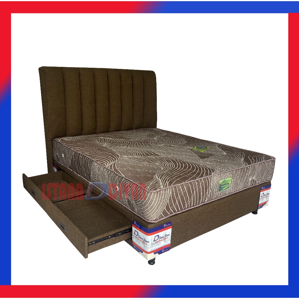 Divan dipan sandaran tempat tidur laci  byd set kasur springbed