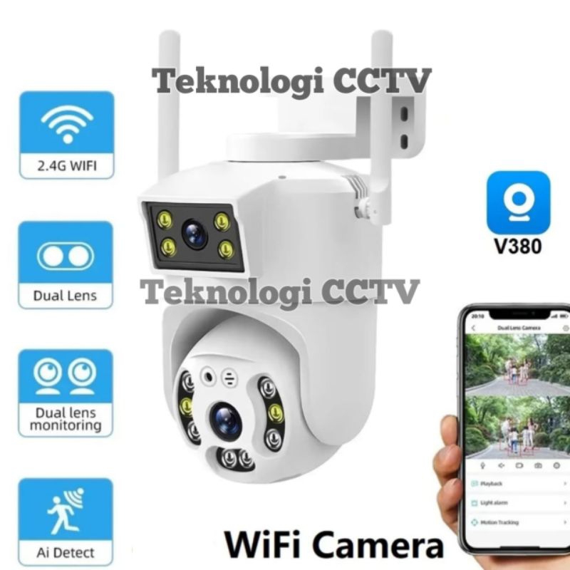 New CCTV Outdoor Wifi Dual Camera App V380Pro Screen Camera PTZ