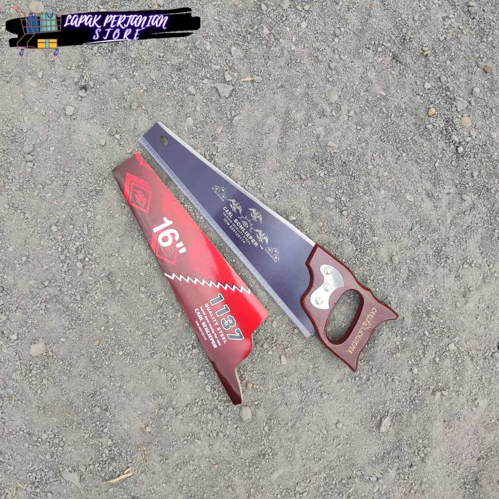 Gergaji Cap Mata Asli 16 Inc Siap Pakai - Gergaji Pemotong Kayu Jaminan Anti Selip - Geregaji Schlie