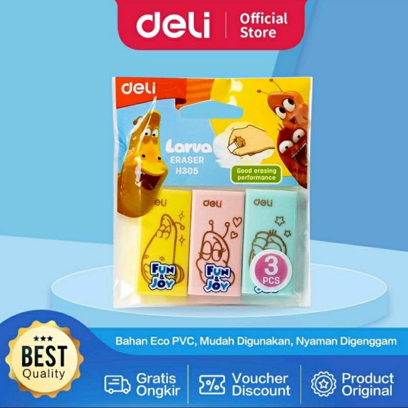 

Penghapus Deli Eraser Larva 3 in 1 Limited edition